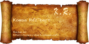 Komsa Róbert névjegykártya
