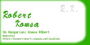 robert komsa business card